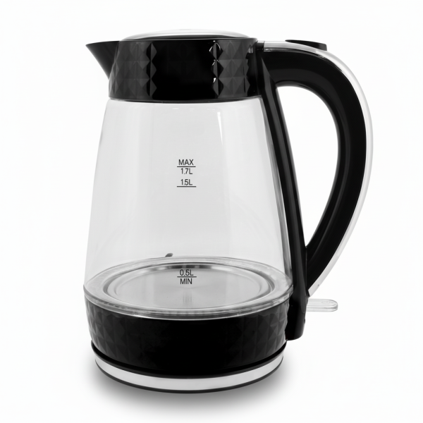 Czajnik elektryczny szklany PK-2018 2200 W 1,7 l - czarny