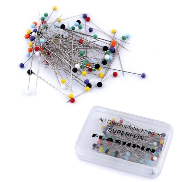 Kolíky se skleněnou hlavičkou o délce 34 mm