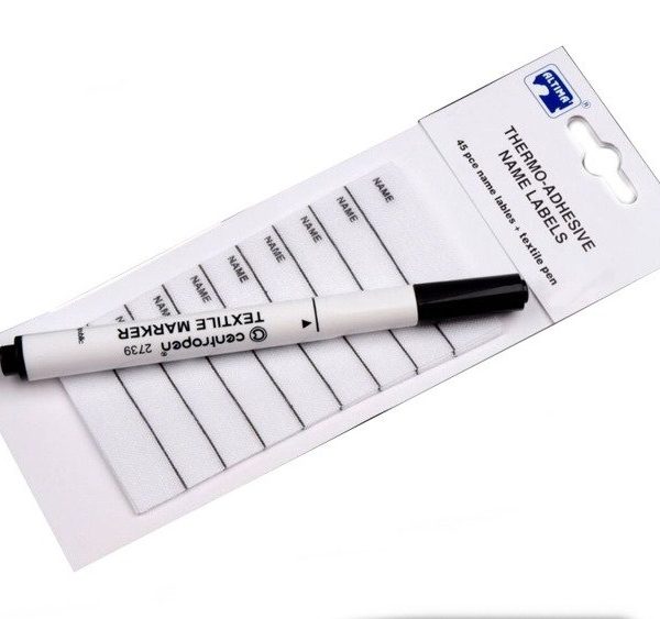 Etykieta ubraniowa do naprasowania z pisakiem