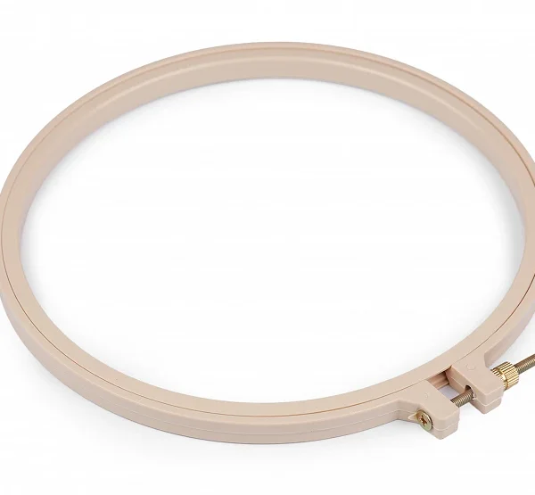 Tamborek plastikowy 18,5 cm w kolorze beżowym